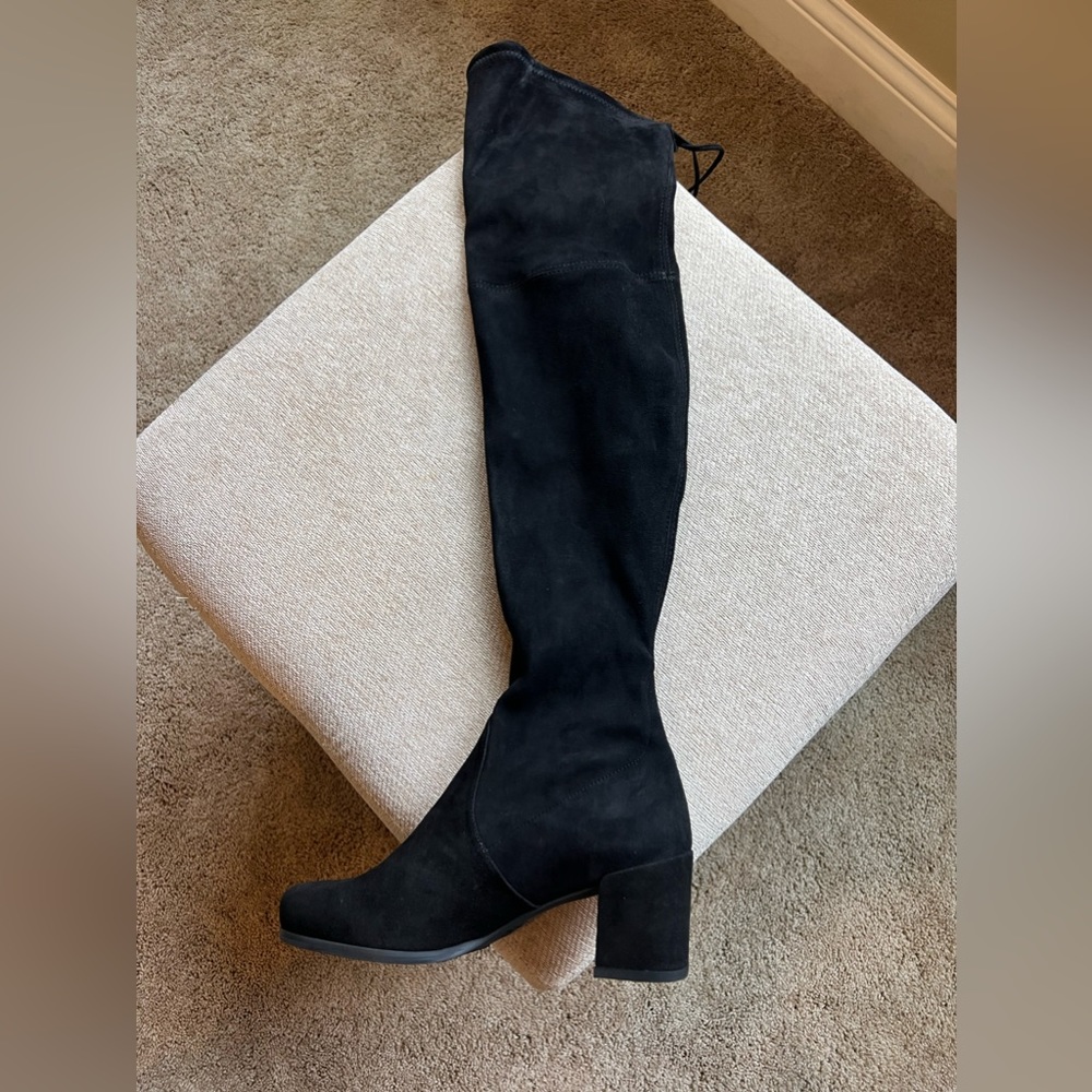 NIB Stuart Weitzman Hinterland Black Suede Over the Knee Boots Size 6.5 - Picture 3 of 11